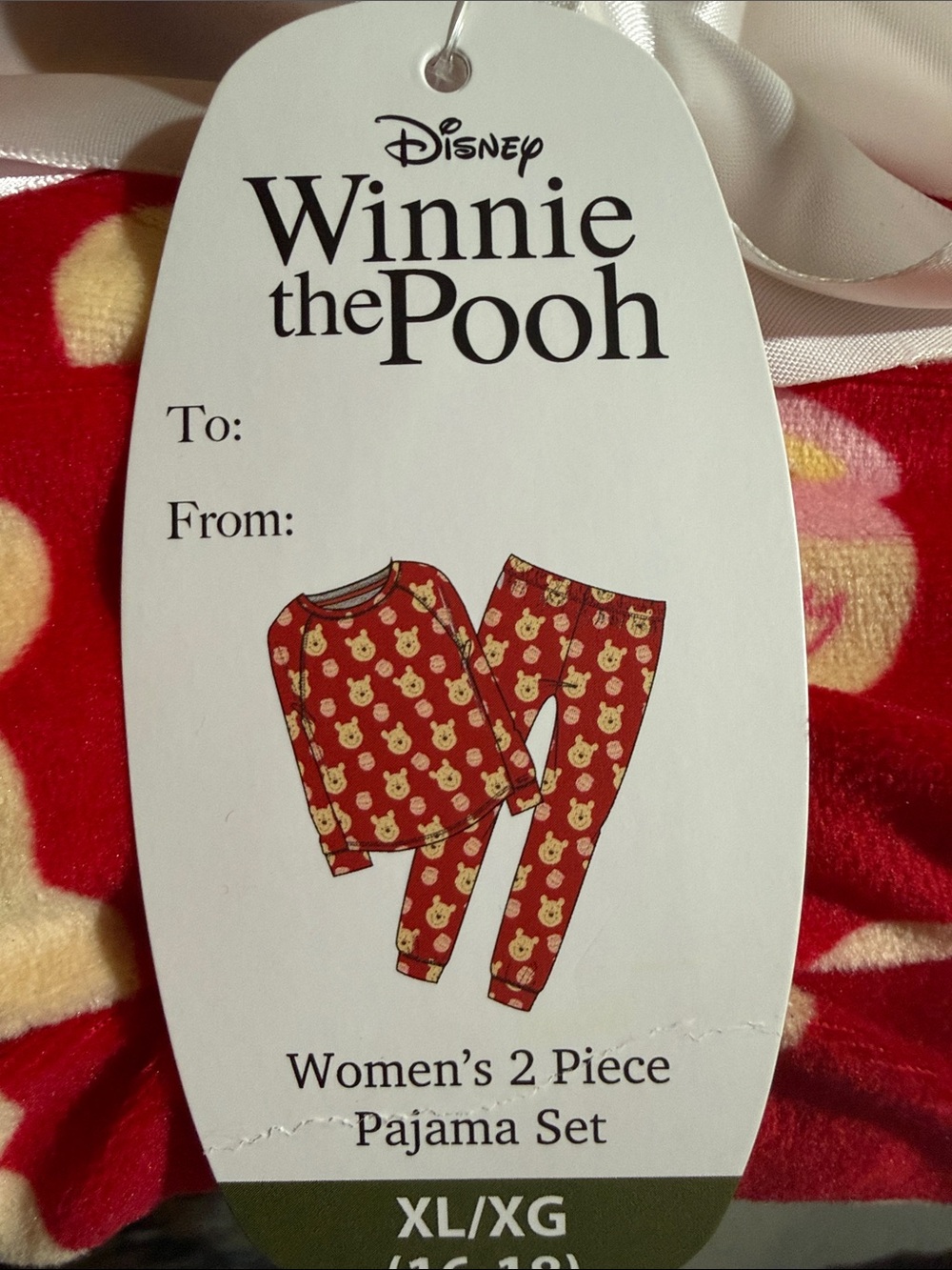 Disney Winnie the Pooh Red and Yellow 2-Piece Pajama Set